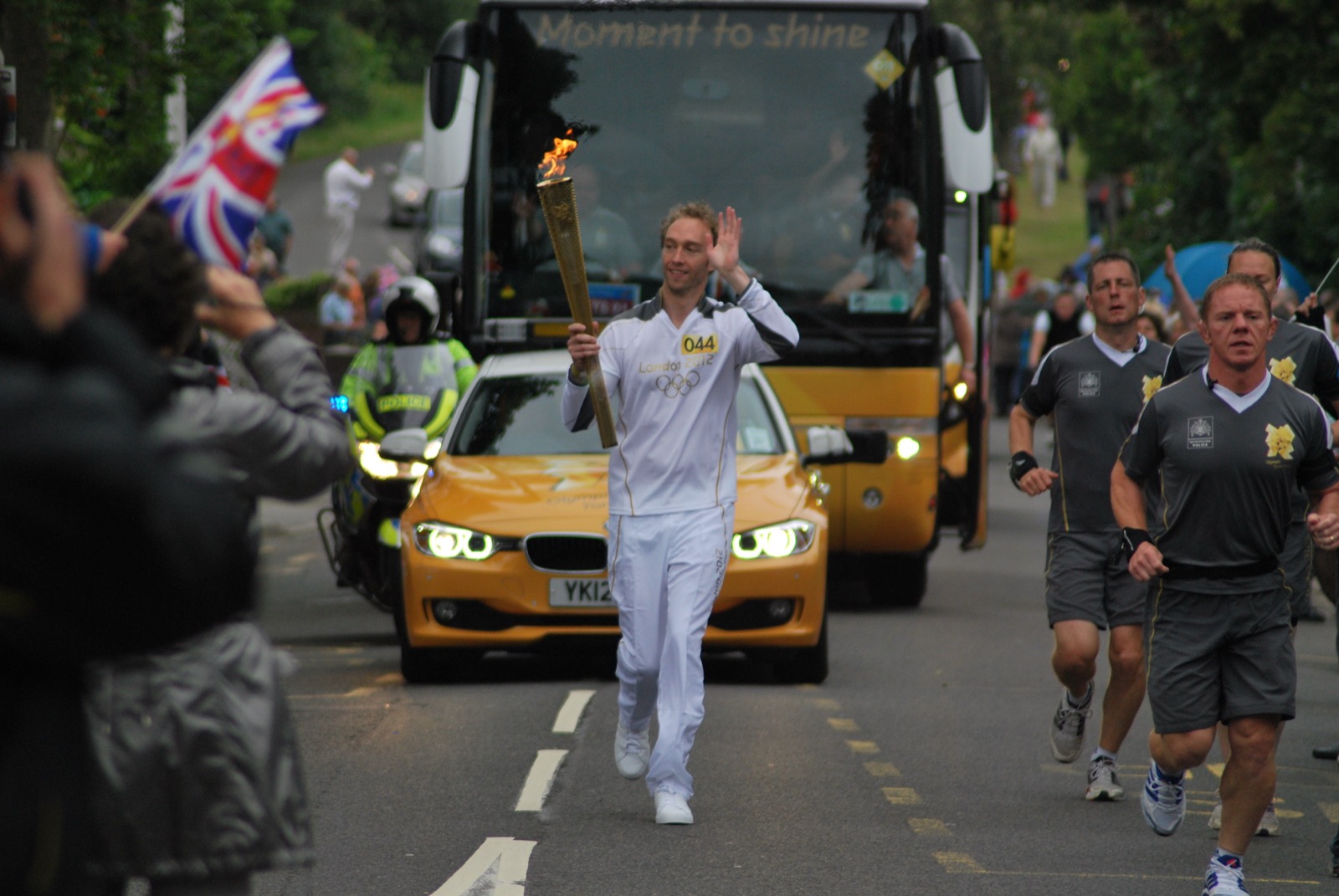 Luke Quilter running with the Olympic torch